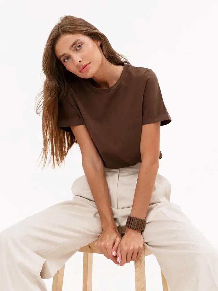 Cripes-shirt basique en coton pour femmes