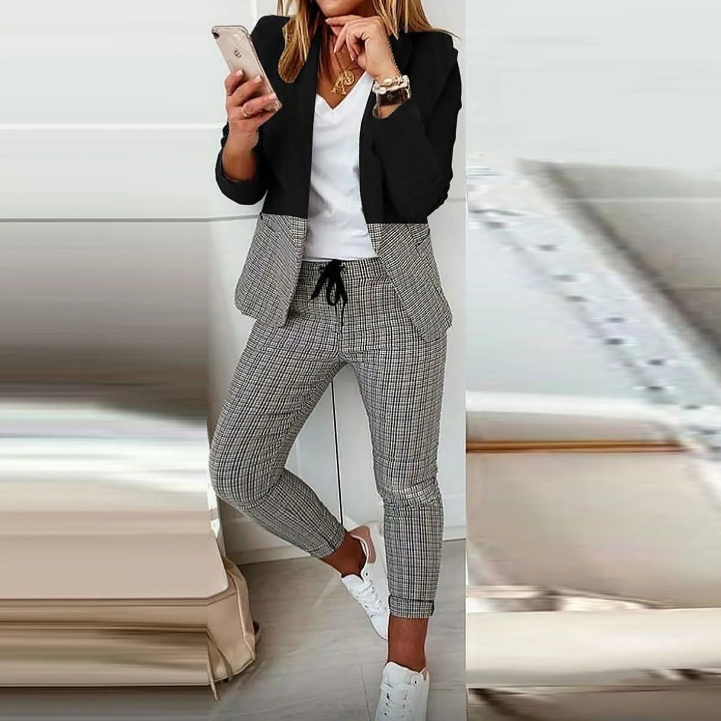 Blazer à manches longues et pantalon