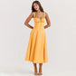 Robe d'été taille fine ModeParisienne® jaune rose