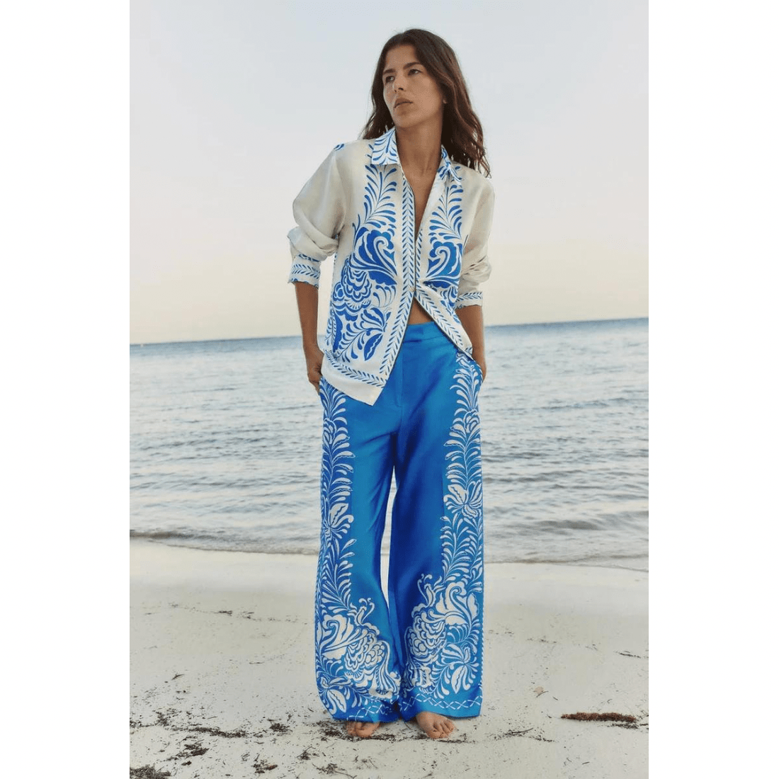 Crêpes | Zayala Pantalon Satin Imprimé