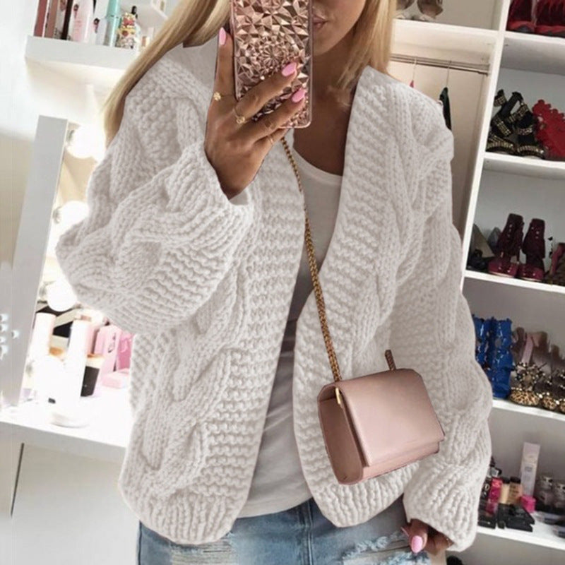 CRIPES - Pullover Strickjacke mit Zopfmuster