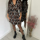 Retro jurk met diamantprint