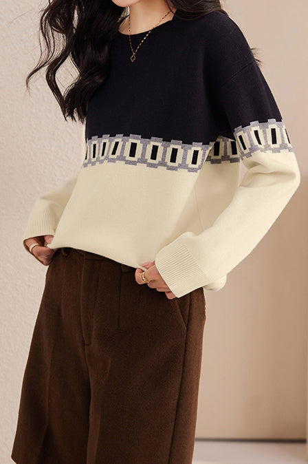 CRIPES - Zweifarbiger Pullover Fashion