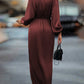 Elegante jurk met lantaarnmouwen en v-hals