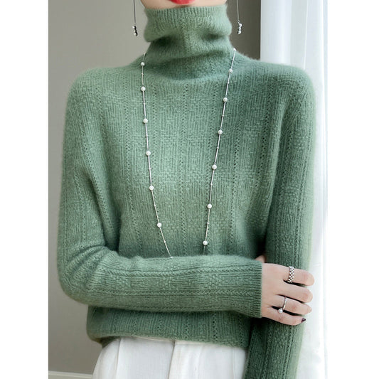 Cripes Pull tricoté à col roulé pour femme