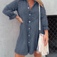 ROBE À MANCHES BOUFFANTES EN DENIM LAVÉ