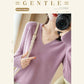 Pull en maille coupe slim à col en V pour femme