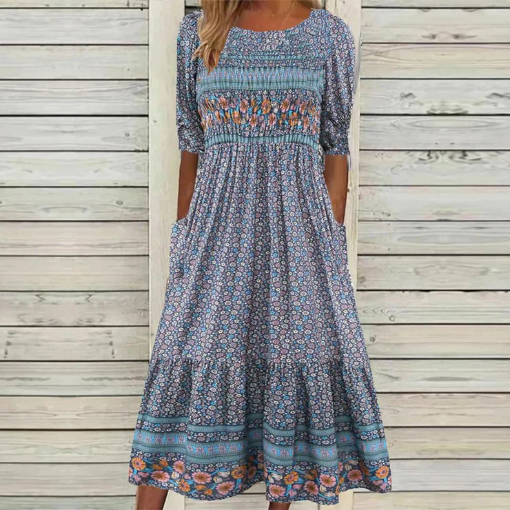 Robe midi à fleurs boho