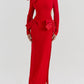 Faye | Comfy Maxi jurk met rode strik