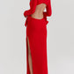 Faye | Comfy Maxi jurk met rode strik