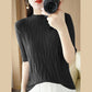 Pull en tricot texturé à manches mi-longues pour femmes