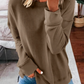 Cripes T-shirt ample à manches longues de couleur unie pour femmes d'automne et d'hiver