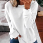 Cripes T-shirt ample à manches longues de couleur unie pour femmes d'automne et d'hiver