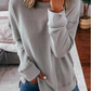 Cripes T-shirt ample à manches longues de couleur unie pour femmes d'automne et d'hiver