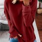 Cripes T-shirt ample à manches longues de couleur unie pour femmes d'automne et d'hiver