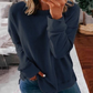 Cripes T-shirt ample à manches longues de couleur unie pour femmes d'automne et d'hiver