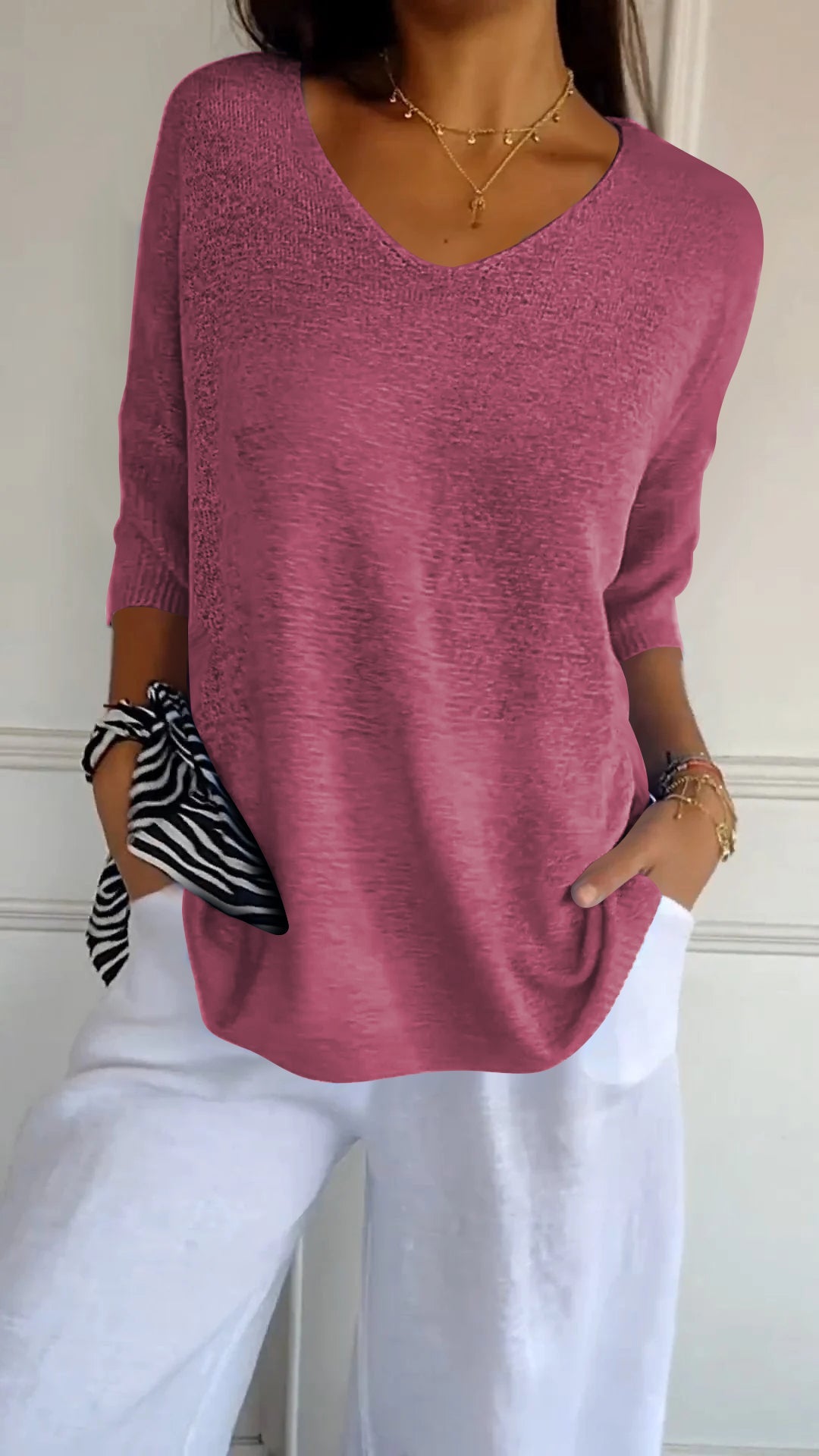 Delphine™ | Pull tricot solide avec encolure en V