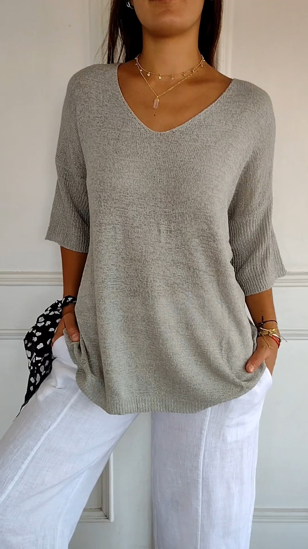 Delphine™ | Pull tricot solide avec encolure en V