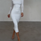 Veerle | Elegante Rondehals jurk met vollemouwen
