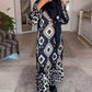 Jurk met lange mouwen en geometrische print