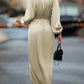 Elegante jurk met lantaarnmouwen en v-hals