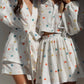 Ensemble deux pièces avec jupe à la mode en coton à volants et imprimé fraise