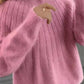 Cripes Pull en tricot doux de couleur unie