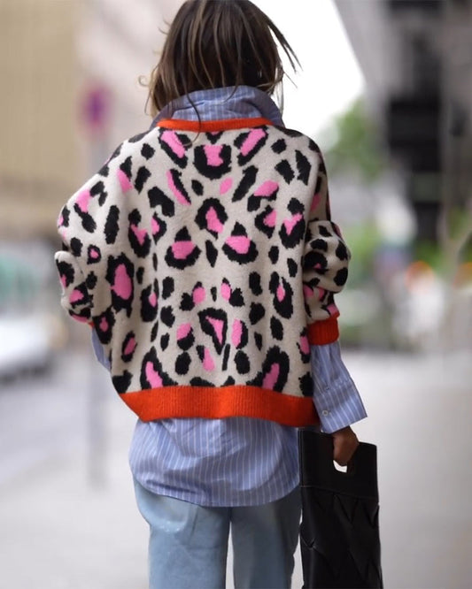Luipaard Pull-over met lange mouwen
