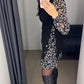 Jurk met patchworkzak en print