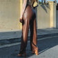 Diamante™ | High Waist Leren Broek