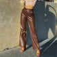 Diamante™ | High Waist Leren Broek