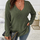 Effen kleur blouses met lange mouwen