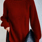 Cripes Dresden - Pull col roulé en coton avec manches raglan et ourlet fendu