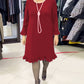 Robe à Volants en Patchwork de Couleur Unie