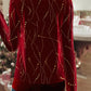 Meerlagige Bordeaux Top met ronde mouwen