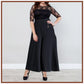 Pantalon à taille haute et à jambes larges