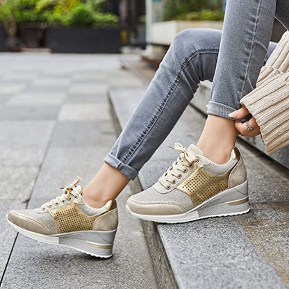 Veala | Comfortabele Sneakers Met Sleehak - Verhoog je Stijl