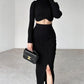 Lovnique | Elegante jurk met vollemouwen en hogehals