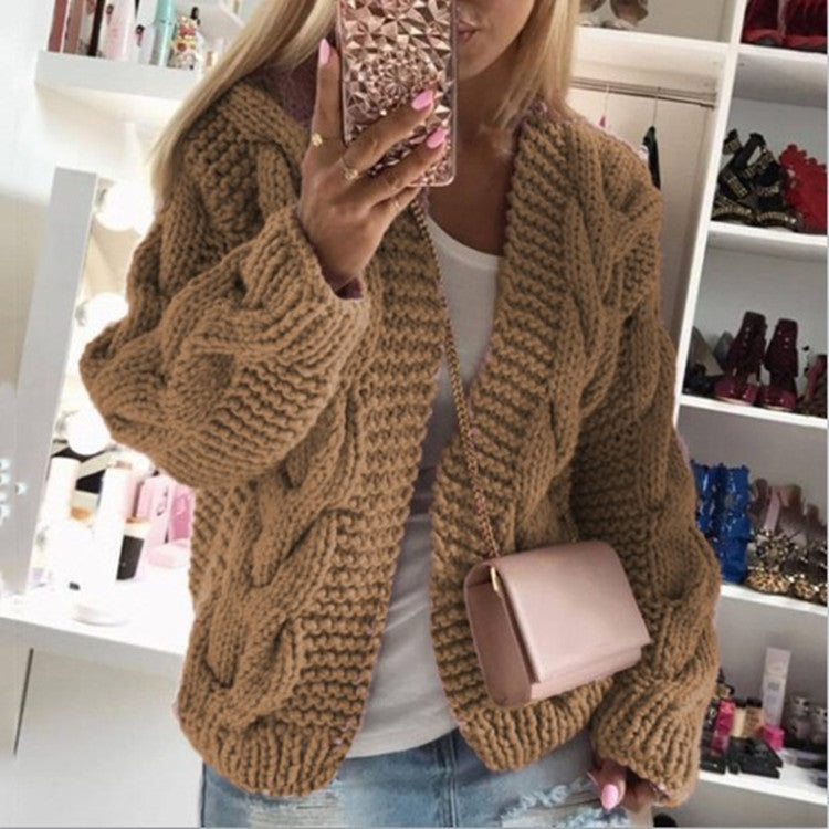 CRIPES - Pullover Strickjacke mit Zopfmuster