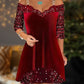 Off-shoulder jurkje met pailletten