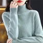 Pull en laine à col montant pour femme