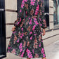 Jurk met bloemenprint en V-hals
