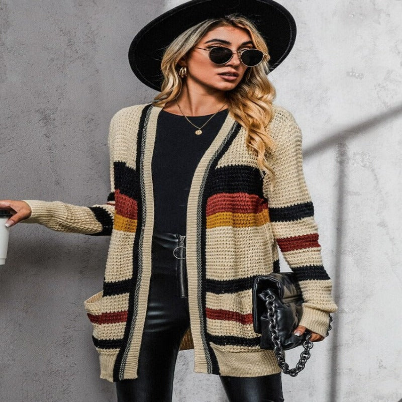 CRIPES - Lockere Pullover-Strickjacke mit V-Ausschnitt