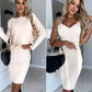 Ensemble pull-over en maille et robe cami