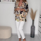 V-hals herfstblouse met kleurtjes
