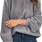 Trui met ribbels en V-hals