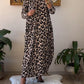 Elegante Jurk met zakken en luipaardprint