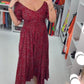 Rood jurkje met V-hals