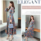 Robe élégante à col en V imprimée pour femmes