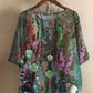Chemise A Line Floral Fiber Art